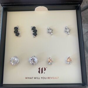 Bomb Party Simply Studs 2024 ~ RBP8446 Earscape Perfection-Smokey Topaz,Blk Onyx